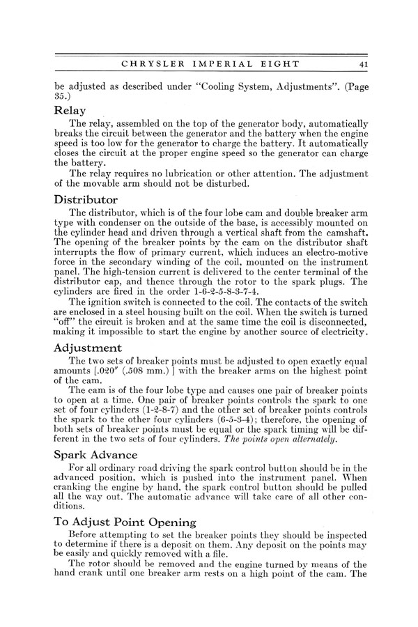 1930 Chrysler Imperial 8 Owners Manual Page 65